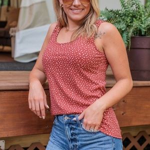 Pulse Boutique Red Floral Tank Top